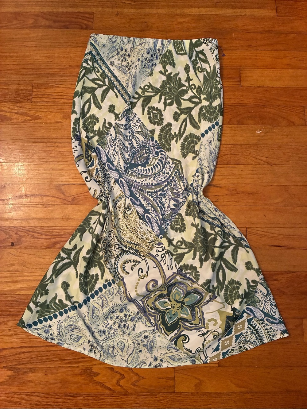 Philosophy skirt in Blue, Green & Cream Paisley size M